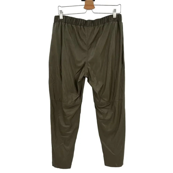 Ottod'Ame Military Green Faux Leather Jogger Pants‎ Size 46  / US 10 - Picture 7 of 15